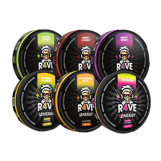 R4VE ENERGY POUCHES 6 PACK