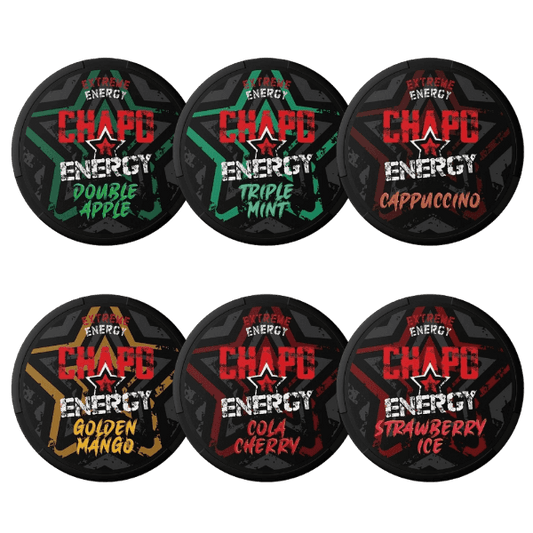 Chapo White 6 - Pack 75mg ENERGY POUCHES SET